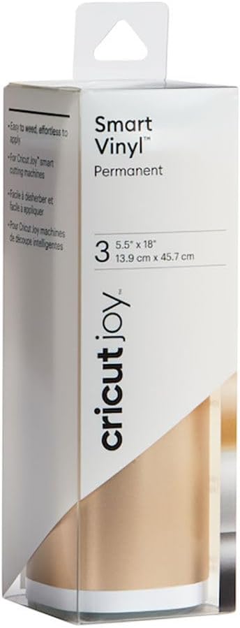 Cricut Joy Smart Permanent Vinyl, Matte Metallic - Elegance Sampler, 3 Sheets (5.5'x18'), Compatible with Joy Machine...