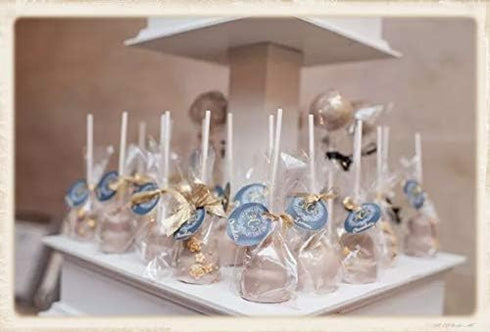 100 CAKE POP BAGS 4W"x2D"x8H" Bottom Gusseted Clear Poly Favor - For Large Size Cake Pops...