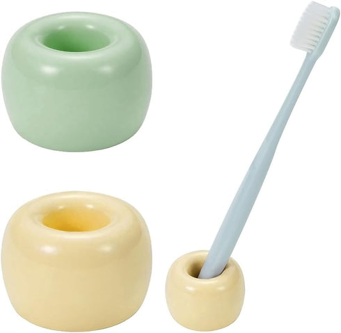 Mini Ceramics Toothbrush Holder Stand for Bathroom Vanity Countertop, Handmade Couple Toothbrush Head Holder, Shaver Holder and Office Pen Holder,...