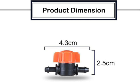 20pcs 1/4 Inch Barb Shut-Off Valve Universal Drip Irrigation Tubing Coupling Valve...