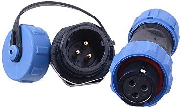 SP13 Aviation Connector M13 Female Plug + Circular Male Socket ?13mm Outdoor Waterproof IP68 Plastic Connectors with Cap Panel Mount Gold Plated 3...