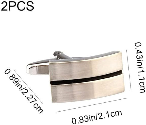 2 Pcs Cufflinks Stripes Cuff Link Knot Simple Shirt Studs for Graduation Ceremonies and Business Meeting Gold Black Cufflinks for Men Ideal for We...