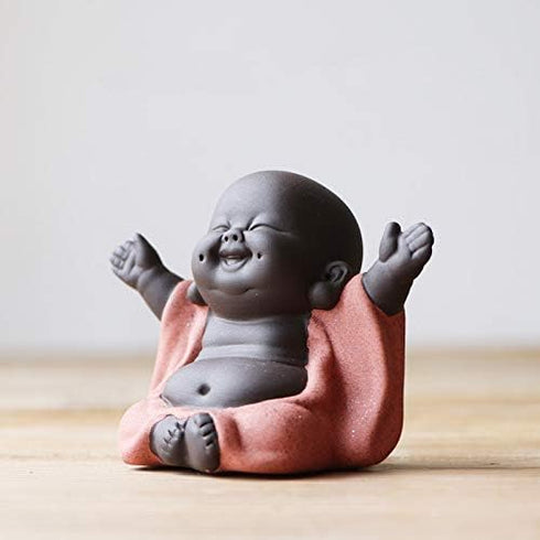 Kingzhuo Ceramic Little Cute Baby Buddha Statue Monk Figurine Buddha Figurines Home Decor Creative Baby Crafts Dolls Ornaments Gift Delicate Ceram...