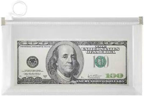 4pcs 4x8 inch Clear Plastic Cash Envelope Receipt Coupon Stickers Stamps Zipper Envelope Case Index Card Holder Organizer...