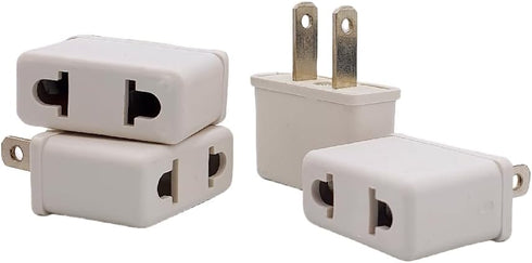 European to US Plug Adapter, 4 Pack Universal Input UK/EU/AU/Asia to USA/Canada/Mexico Adapter Travel Power Plug Adapter Converters(White)...