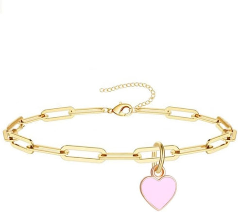 XAM Love Metal Bracelet Anklet Simple Metal Chain Stainless Steel Bracelet Anklet Heart Jewelry for Women Birthday Gifts Jewelry Gifts Mother's Da...