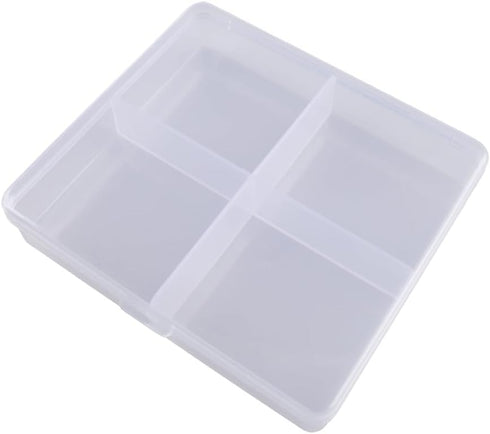 Craft County Small Clear Plastic Organizer – Store Craft Supplies, Beads, and Other Small Items – 4 Compartments...