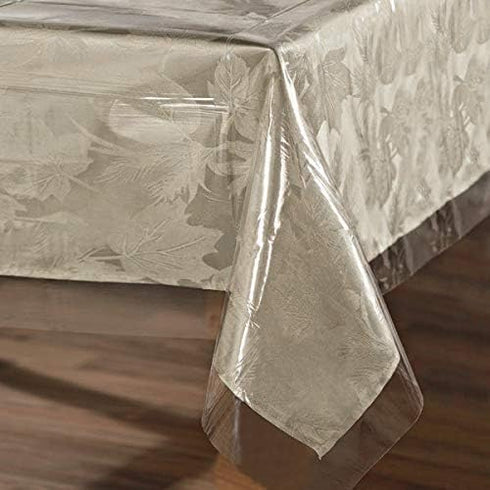 sancua Clear Plastic 100% Waterproof Tablecloth - 54 x 54 Inch - Vinyl PVC Rectangle Table Cloth Protector Oil Spill Proof Wipe Clean Table Cover ...