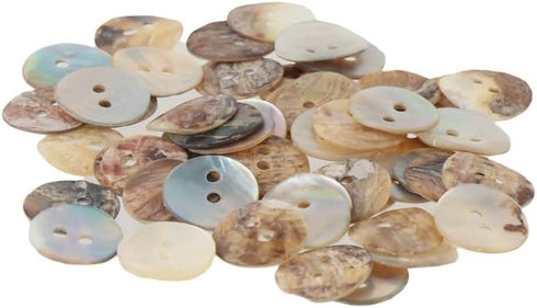 50 Pcs 2 Holes Sewing Round Craft Buttons 0.5inch (13mm) Craft Shell Buttons Shell Pearl Buttons for Shirts Clothes DIY Accessories...