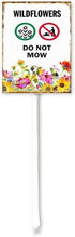 (7x8.8) IN Wildflowers Do Not Mow Metal Yard Sign With Stake For Lawn Garden Farm Decor No Mow Lawn Sign Stand Tin Lawnmowner Sign Wildflowers Gar...