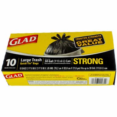 Clorox Sales Co 00079-80 30 Gallon Quick Tie Trash Bags - 10 Count...