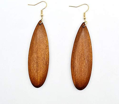 Bohemian Geometric Natural Wooden Earrings Dangle Lightweight Teardrop African Ethnic Statement Drop Earrings for Women...