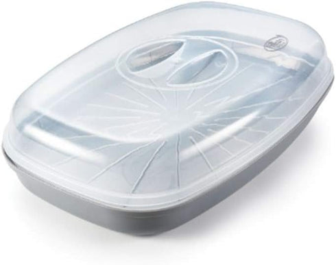 Home Products Essentials Microwavable Fish, Pasta and Veggie Steamer, with Steam Vent, BPA Free, 11.5 x 8 (832)...