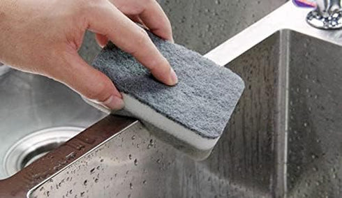 5 Pcs Heavy Duty Scrub Sponges,Dual-Sided Dishwashing Sponge for Kitchen,Multi-Use Deep Cleaning Scrub Sponge (Grey White)...