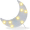 Pooqla Decorative LED Crescent Moon Marquee Sign - Moon Marquee Letters LED Lights - Nursery Night Lamp Gift - Ramadan Decorations for Home(White)...