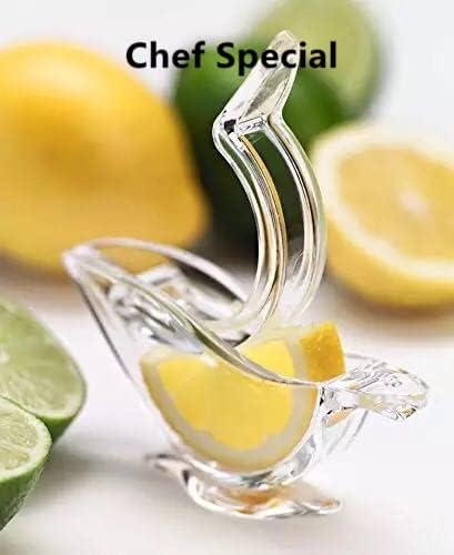 New Acrylic Manual Lemon Slice Squeezer, Portable Transparent Fruit Juicer, Elegance Bird Shape, Hand Juicer for Orange Lemon Lime Pomegranate (4P...