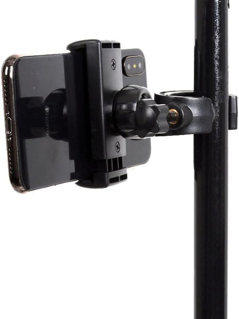 2 Pack Tripod Mount Phone Holder Clamp Microphone Stand Bracket Clip Support Adapter Rotating Ball Head Arm Attachment for Tripods MIC Pipe Pole S...