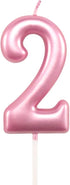 2nd Birthday Candle Two Years Pink Happy Birthday Number 2 Candles for Cake Topper Decoration for Party Kids Adults Numeral 20 23 12 26 29 21 27 6...