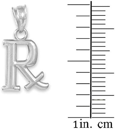 925 Sterling Silver Rx Prescription Symbol Charm Pendant...