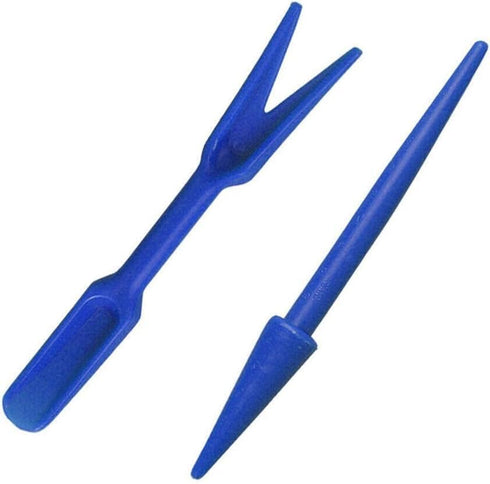 2Pcs Blue Mini Garden Hand Succulent Transplanting Tools,Widger Plastic Seedlings Dibber Sowing Digging Mini Garden Hand Tools for Home Garden,Gar...