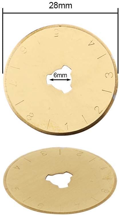 AUTOTOOLHOME Titanium Rotary Cutter Blades 28mm 10 Pack Replacement Quilting Scrapbooking Sewing Arts Crafts Farbric Paper Cutting Tool (28mm)...