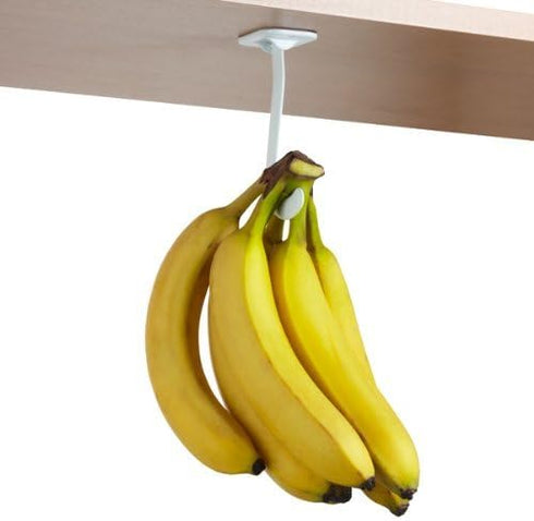 Gadjit Banana Hook (2 Pack) Hanger - Under Cabinet Hook to Hang Bananas. Folds Up Out of Sight When Not in Use. Mounting Adhesive Included. Preven...