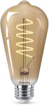 Philips LED Vintage Flicker-Free Amber Spiral ST19 Dimmable, Eyecomfort Technology, 400 Lumen, Amber Light(2000K), 6.5W=60W, Title 20 Certified, E...
