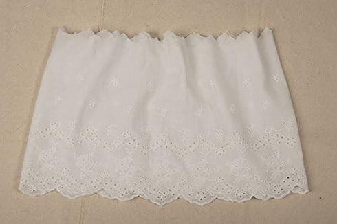 2 Yards of 19cm Width Floral Embroidered Cotton Eyelet Fabric Trim...