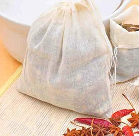 HLLMX 20 PCSReusable Tea Bag Spice Bags Muslin Bags Unbleached for Herbs Tea Coffee Cooking Brewing Straining Cheesecloth Bone Broth Brew Bags Sou...