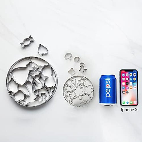 Tiny Mini Stainless Steel Cookie Cutters, 22-piece Cute Shapes Animal Flowers Bear Dinosaur for One-Bite Cookies, Fruits, Fondant Biscuit (22 pcs)...