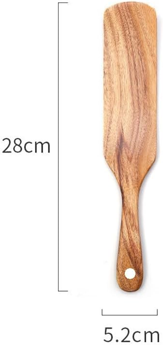 Wooden Spurtle for Cooking Starter Sourdough High Moisture Resistance Teak Wooden Spurtle for Ideal for Spreading Mixing and Reaching Bottom of Ja...