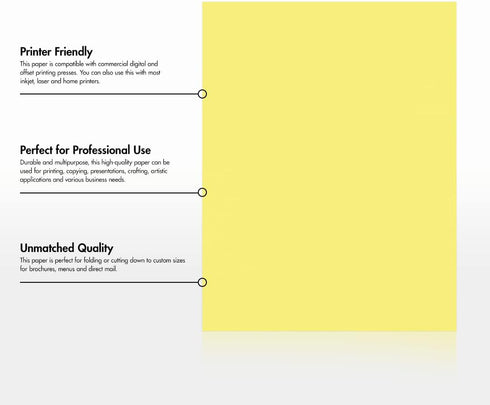 LUXPaper 8.5" x 11" Paper | Letter Size | Pastel Canary Yellow | 60lb. Text | 50 Qty...