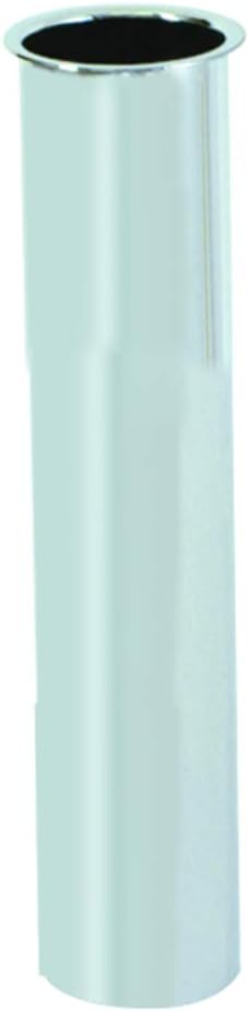 Eastman 1-1/2 x 12 Inch 22-Gauge Steel Flanged Sink Tailpiece, Brass Plumbing Fitting, Chrome Finish, 35085...