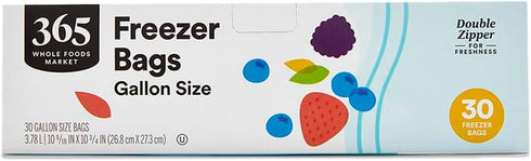 365 by Whole Foods Market, Gallon Double Zipper Freezer Bag, 30 Count...