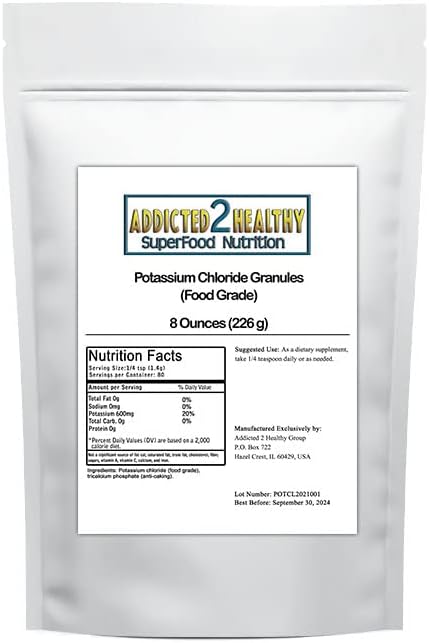 Potassium Chloride Granules (Food Grade) 8 Ounce - by Addicted 2 Healthy...