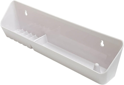 Bueyfolt 11" Kitchen Sink Front Tip-Out Accessory Trays with Mounting Screws, White, 2 Pack (Conventional Open Tray and Accessory Tray with Ring H...