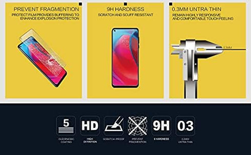 3 Pack Screen Protector for Moto G Stylus 5G XT2131 XT2131DL XT2131-1 XT2131-3 XT2131-4,Anti-Scratch H9 Hardness Full Coverage Tempered Glass Prot...