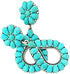 Western Squash Blossom Turquoise Cluster Teardrop Turquoise Post Earring Naja...