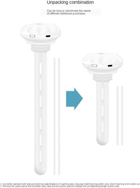 USB Cool Mist Humidifier-Portable Mini Air Humidifier for Bedroom Desk Car Travel Office Baby With Adjustable Length...