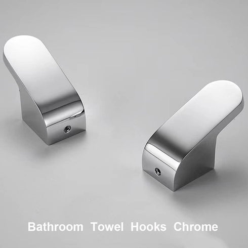 Single Towel Hook Clothes Hook for Bathroom Kitchen Robe Hook Coat Hook Hat Hook, Wall Mounted with Screws, Silver Chrome, 2 Pack...
