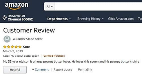 Seyal® My Peanut Butter Spoon Gift - Love gifts -unique gifts - Gift for her - Gift for him - christmas gift - funny gifts - peanut butter lover g...