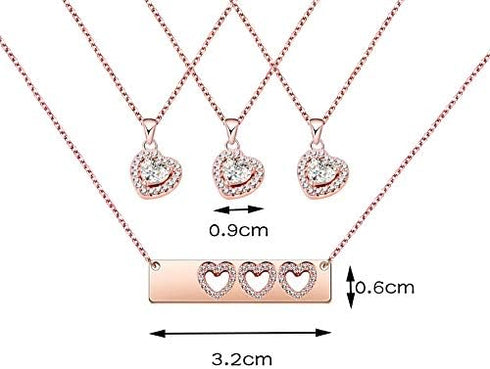 AKTAP Daughter Gifts Mother Daughter Necklace Cubic Zirconia Love Pendant Necklace Mother's Day Gift...