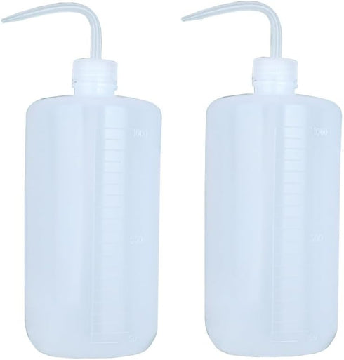 2Pcs 1000ml/34oz Plastic Wash Bottle Tatoo Squeeze Wash Bottles with Narrow Mouth Tattoo Wash Bottle Watering Tool for Lab Industry Tattoo Supplie...