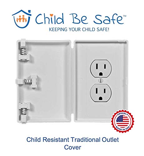 Baby Toddler Pet Resistant Electrical Safety Cover Guard for Home and Business, Made in USA, Traditional Outlet (1 Count, White)...