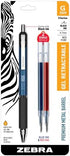 Zebra Pens G-350 Gel RT Retractable Pens, 0.7mm Medium Point, Cobalt Blue, Black Ink, 2 Refills (40211)...