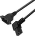 C14 to C13 Panel Mount Power Cable, 90 Degree Right IEC 320 C13 Female to C14 Male PDU Power Supply Extension Cord, for Computer LED HDTV Monitor ...