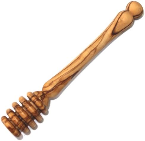 Holy Land Market Handcrafted olive wood honey dipper (length 6") - Asfour Outlet Trademark...
