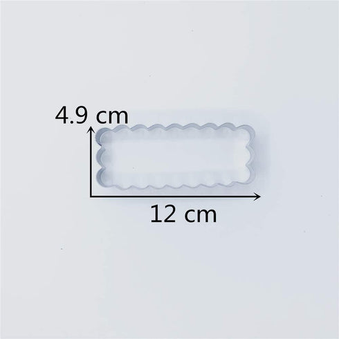 LILIAO Scalloped Edge Rectangle Cookie Cutter, 4.7 x 1.9 inch, Stainless Steel...
