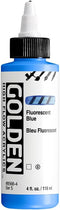 GOLDEN High Flow Acrylics, Fluorescent Blue, 4 fl. oz. / 118 ml Bottle...