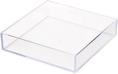 iDesign Decorative Countertop Vanity Tray Organizer for Bathroom, Bedroom, Closet, Entryway, The Clarity Collection – 8" x 8" x 2", Clear...